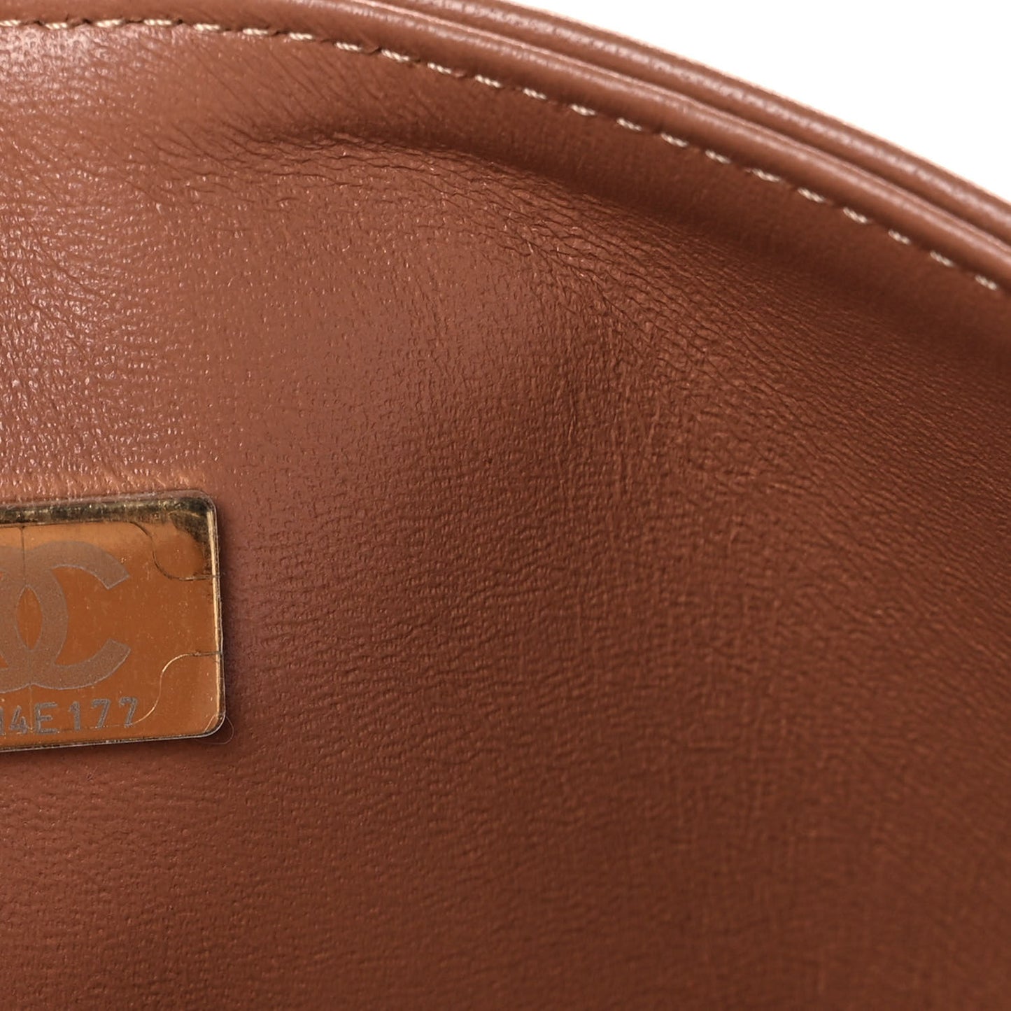 Lambskin Quilted Medium Double Flap Brown