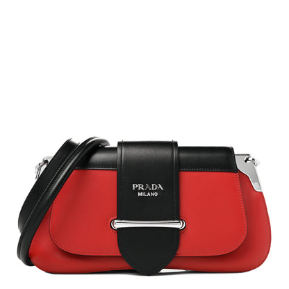 Prada City Calfskin Sidonie Shoulder Bag Rosso Black 1 of 10