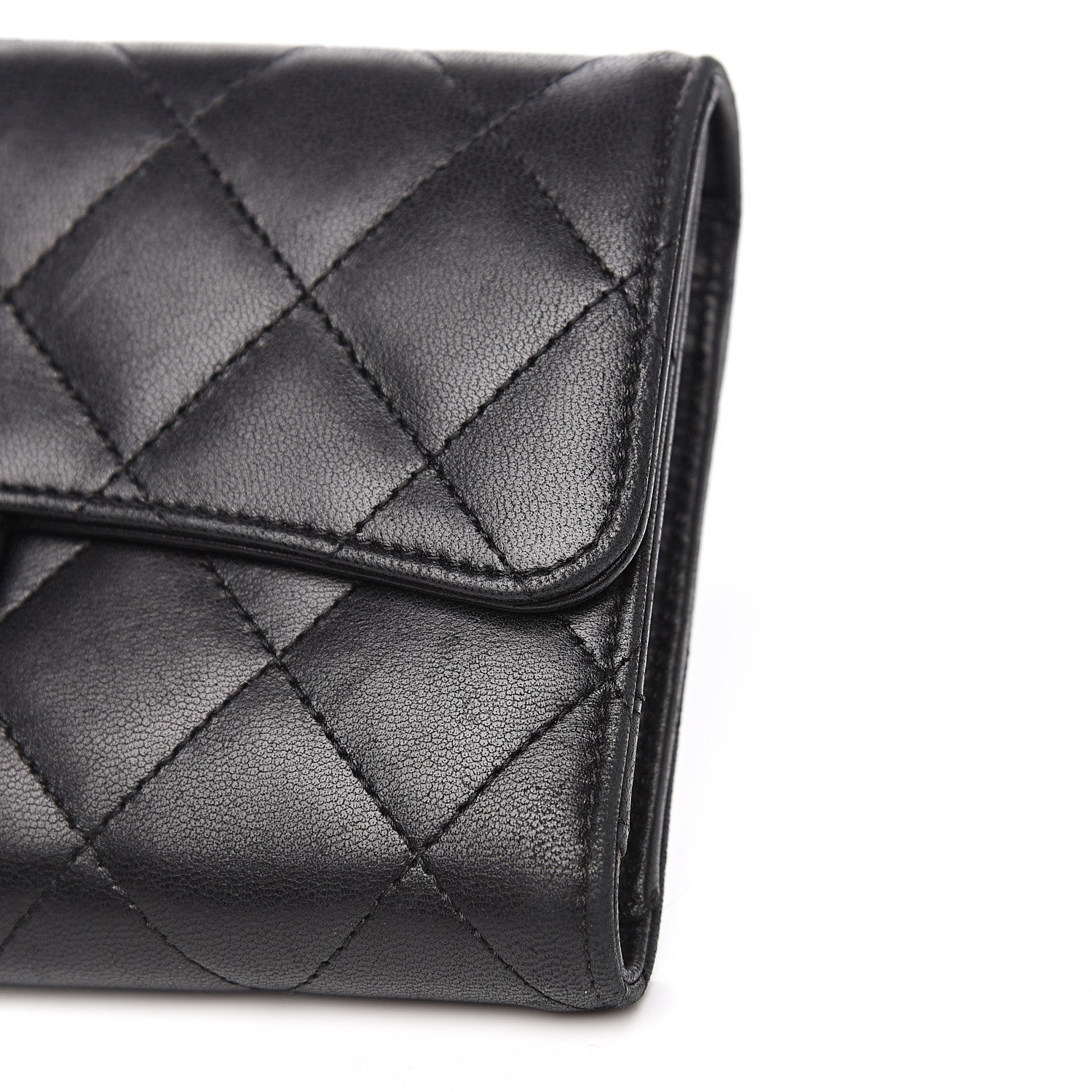 Chanel Lambskin Quilted Large Flap Wallet Black 11 of 15