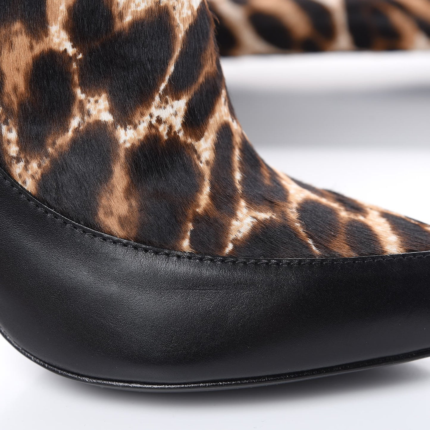 Calfskin Patent Pony Hair Fireball Ankle Boots 38 Leopard