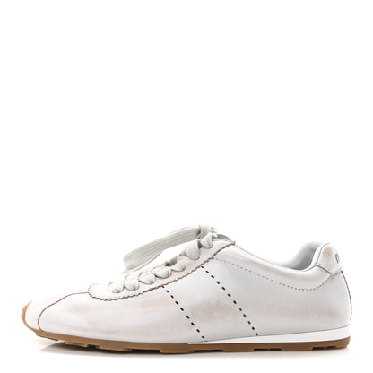 Miu Miu Bleached Calfskin Womens Plume Low Top Sneakers 37 White 1 of 8