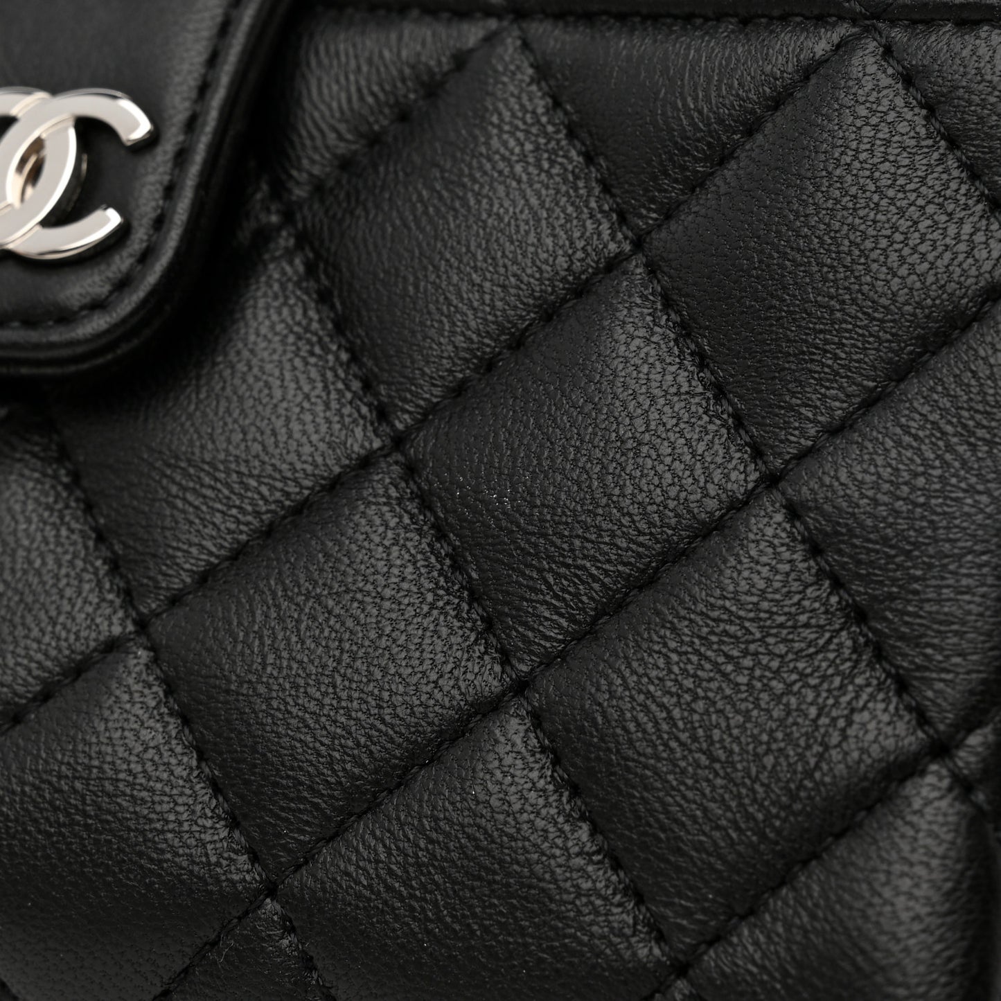 Lambskin Quilted Crystal Valentine Charms Mini Phone Holder Crossbody Bag Black