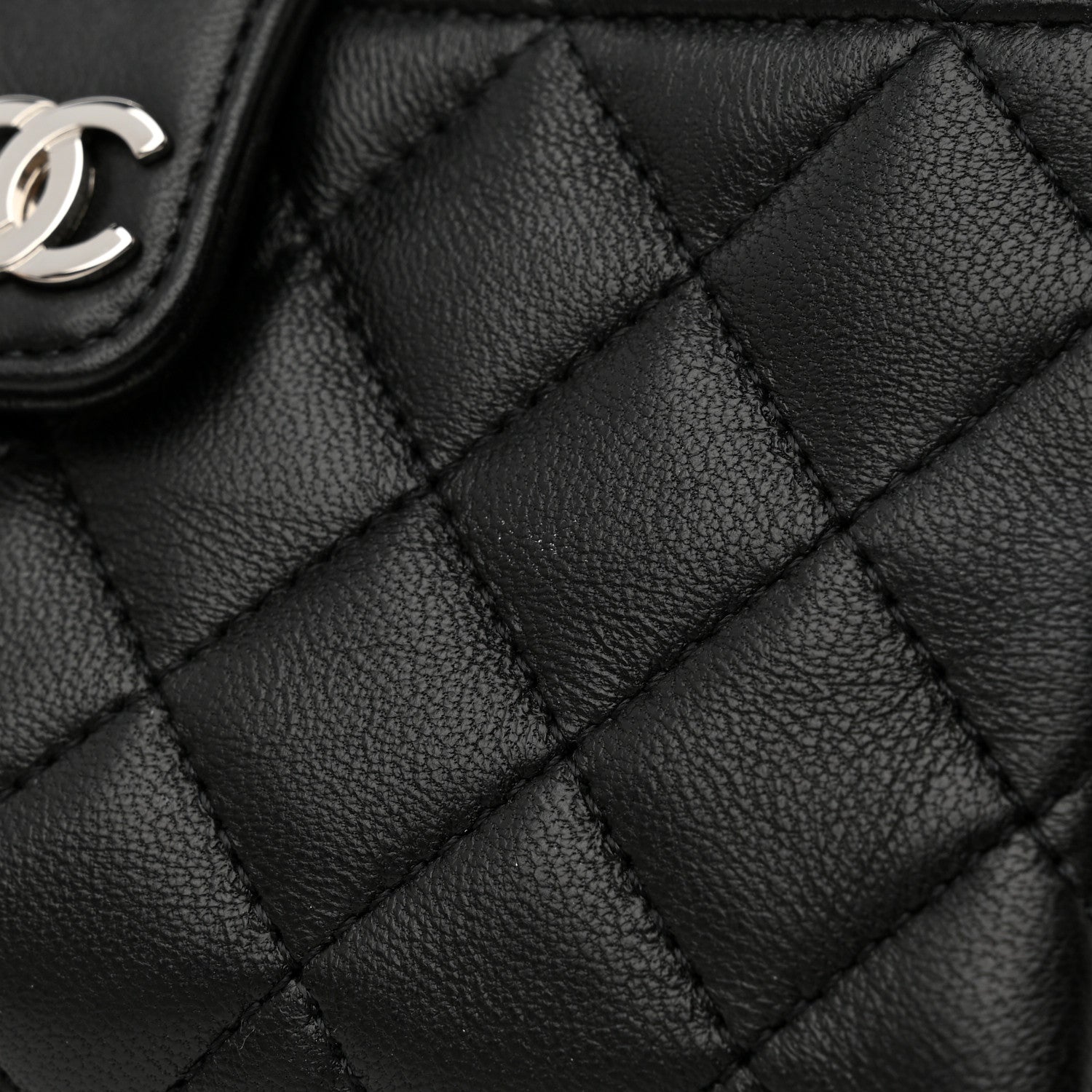 Chanel Lambskin Quilted Crystal Valentine Charms Mini Phone Holder Crossbody Bag Black 9 of 10