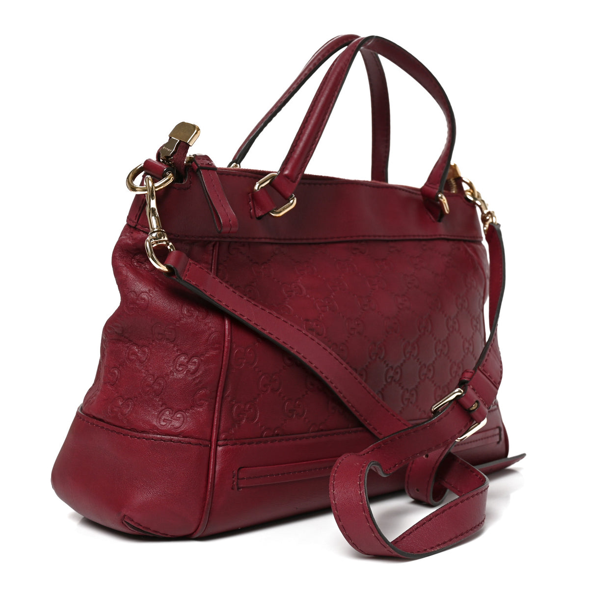 Gucci Guccissima Mayfair Top Handle Satchel Purple 3 of 10