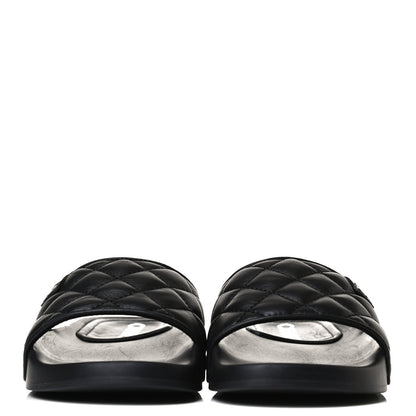 Chanel Lambskin Quilted CC Mules Sandals 35 Black 2 of 11