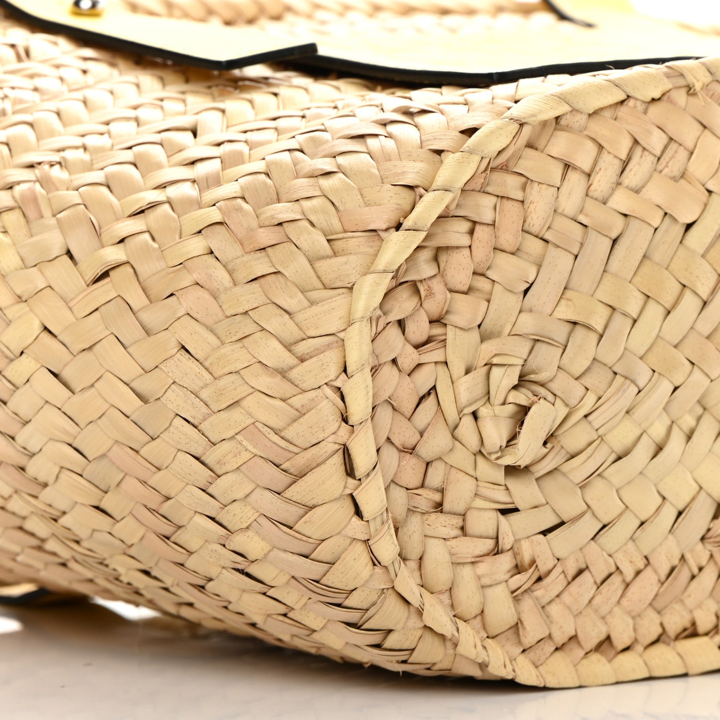 Raffia Small Basket Tote Bag Natural Yellow