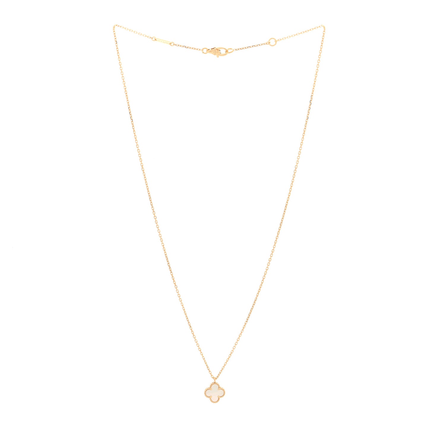 18K Yellow Gold Mother of Pearl Sweet Alhambra Pendant Necklace