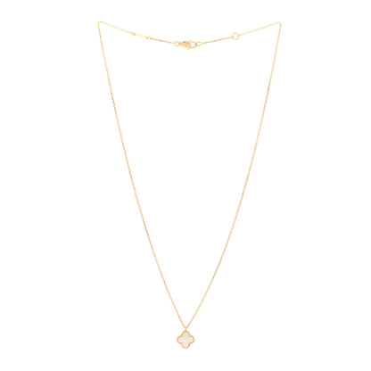 Van Cleef & Arpels 18K Yellow Gold Mother of Pearl Sweet Alhambra Pendant Necklace 3 of 5