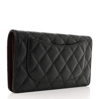 Chanel Caviar Quilted Yen Wallet Black 3 of 9