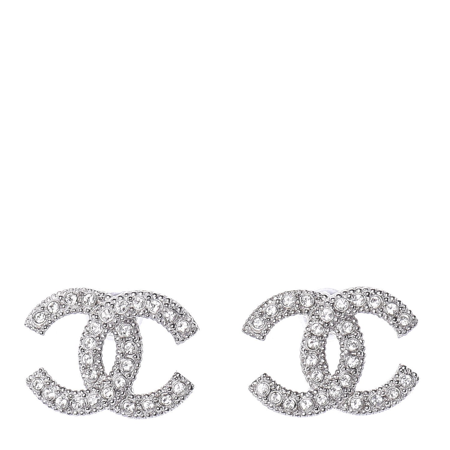 Crystal CC Coco Flapper Earrings Silver