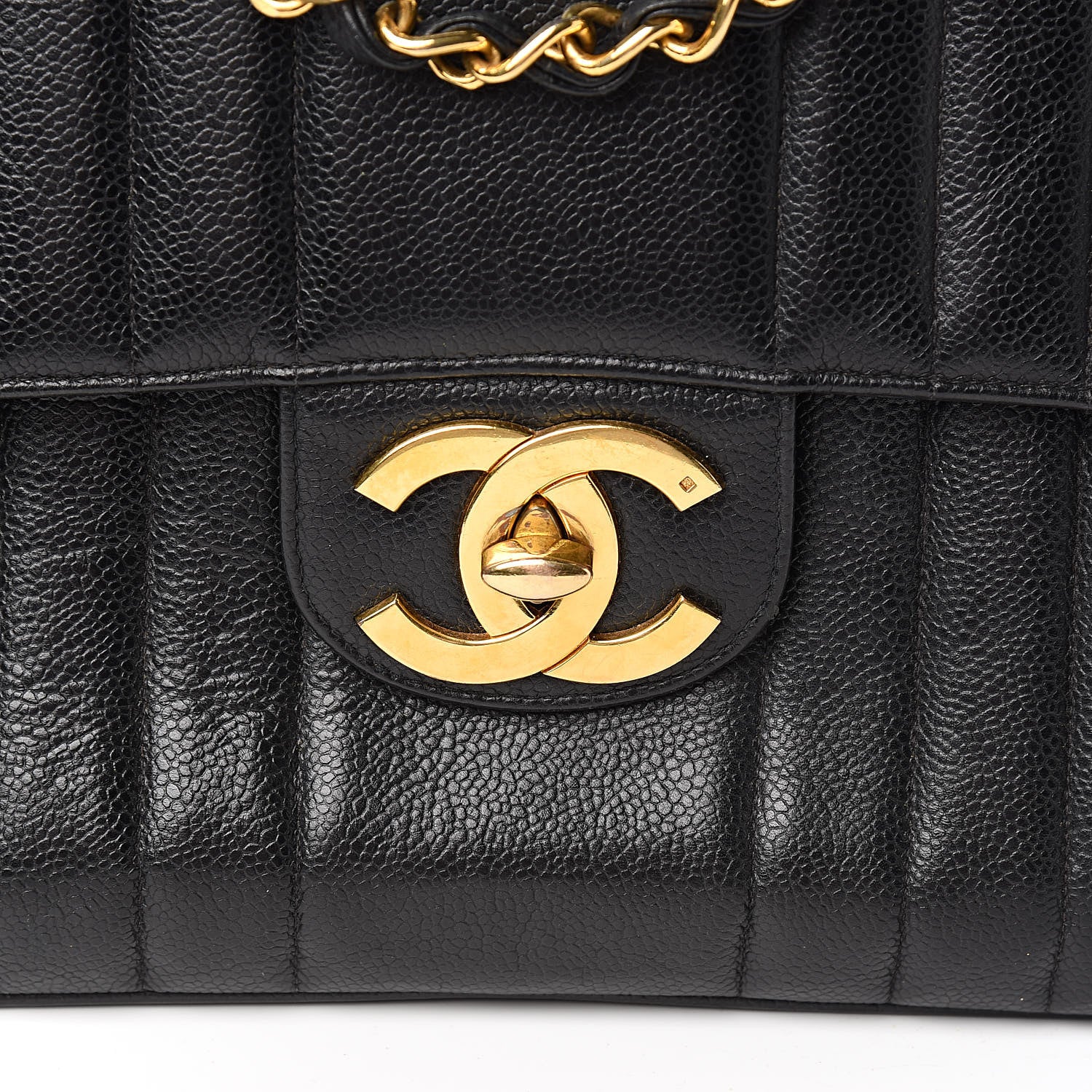 Chanel Caviar Vertical Quilted Jumbo Single Flap Black 15 of 15