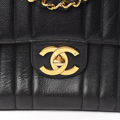 Chanel Caviar Vertical Quilted Jumbo Single Flap Black 15 of 15