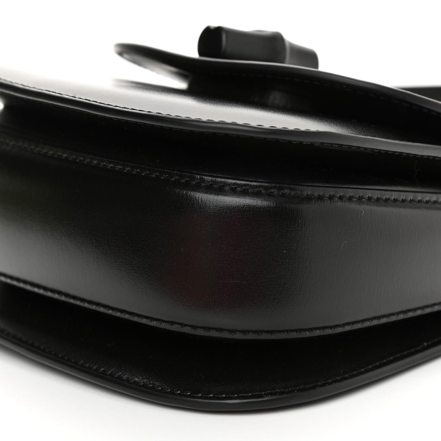 Boarded Dyana Lux Calfskin Web Monochrome Mini Bamboo 1947 Top Handle Bag Black