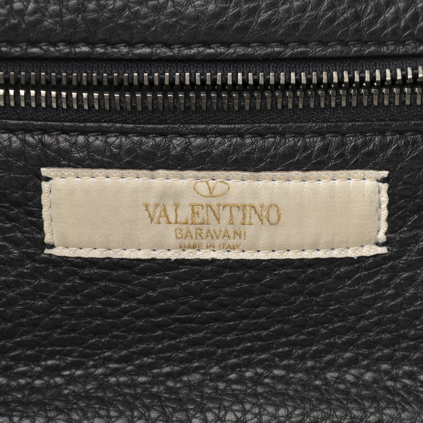 Grained Calfskin Turquoise Small Rockstud Rolling Tote Black