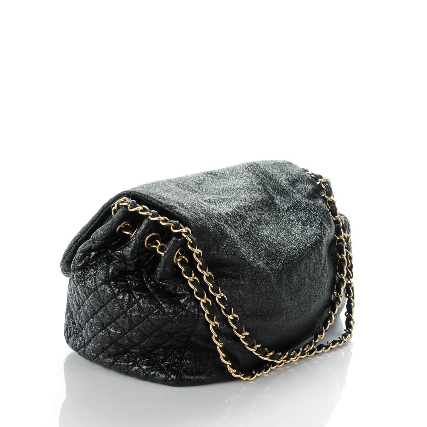 Chanel Vinyl Rock and Chain XL Flap Black 136496 – FASHIONPHILE