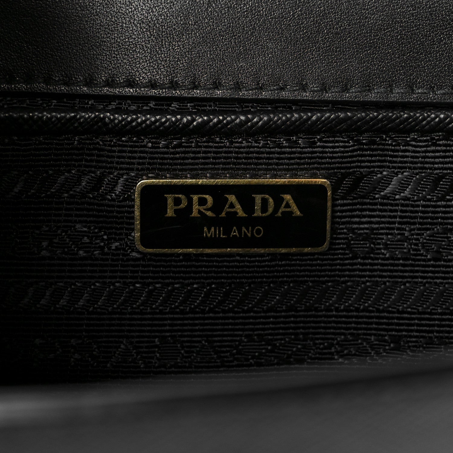 Prada Saffiano Chain Shoulder Bag Black 6 of 9