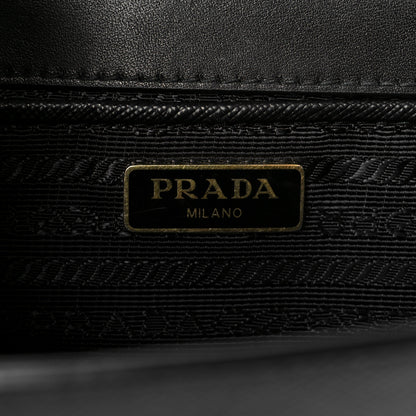 Prada Saffiano Chain Shoulder Bag Black 6 of 9