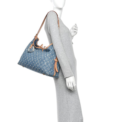 Louis Vuitton Monogram Denim CarryAll MM Blue 2 of 12