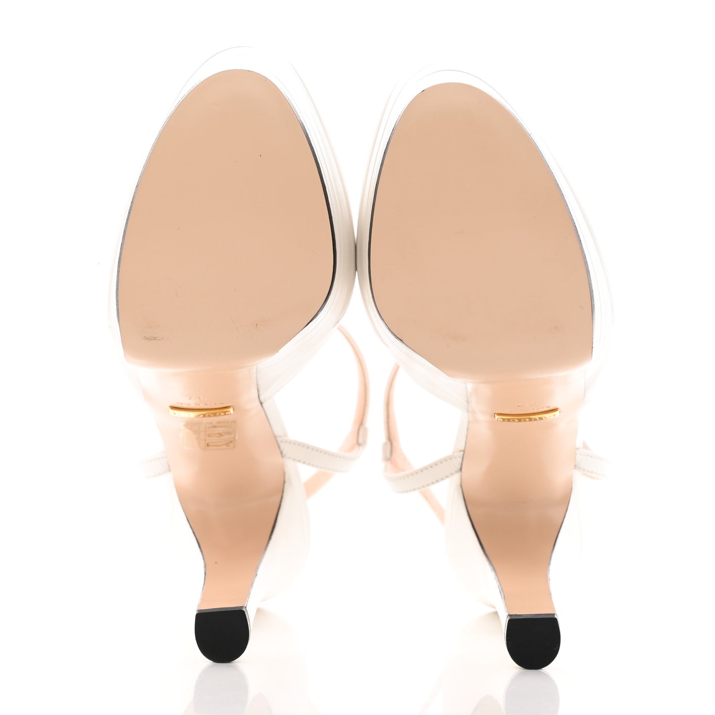 Malaga Kid Angel T-Strap Platform High Heel Pumps 37 Great White