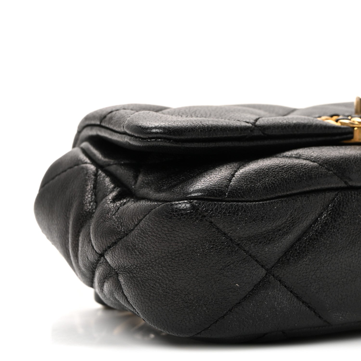 Chanel Goatskin Quilted Chanel 19 Waist Bag Black 16 of 19