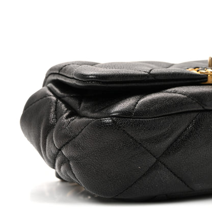 Chanel Goatskin Quilted Chanel 19 Waist Bag Black 16 of 19