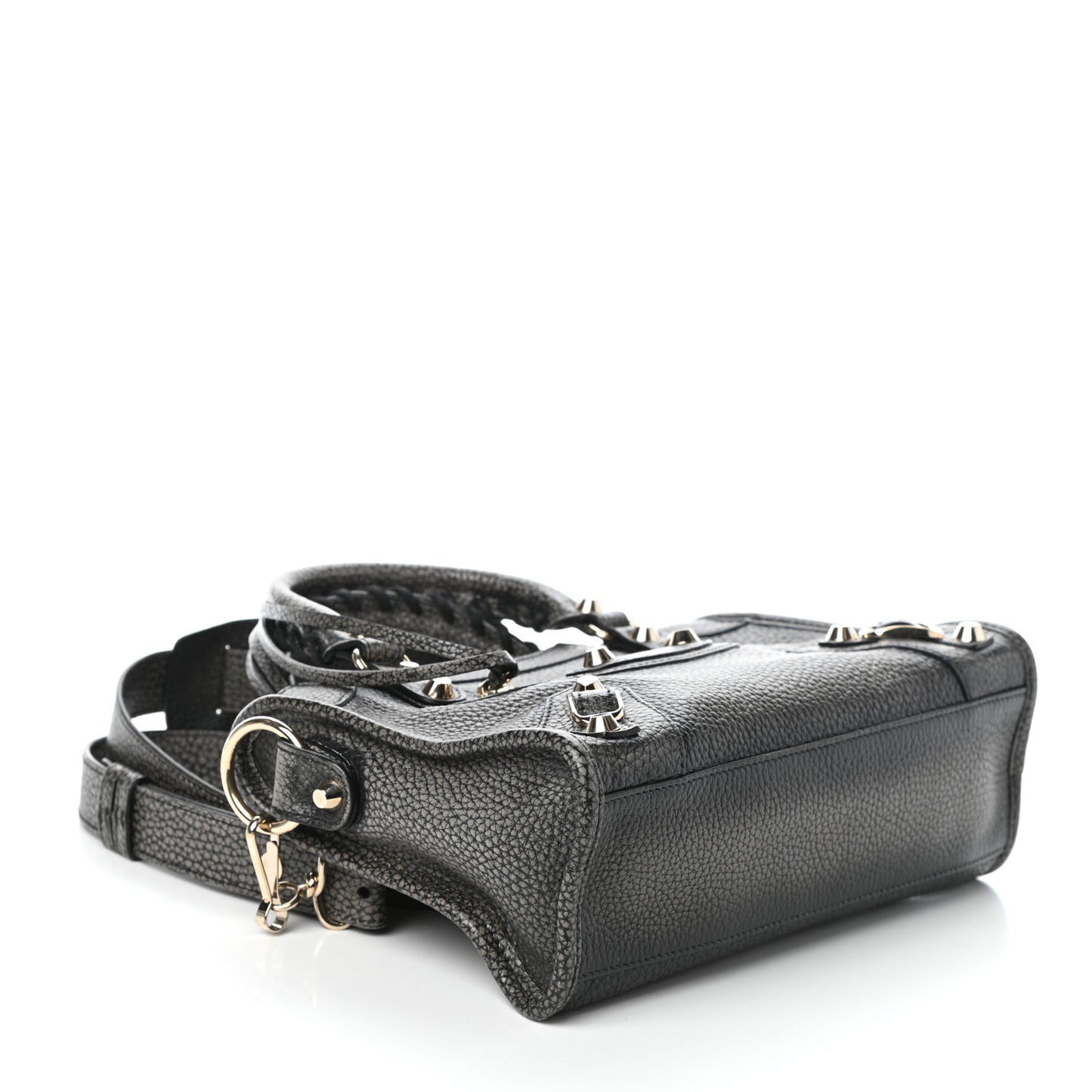 Grained Calfskin Classic Gold Hardware Mini City Ombre Grey Gradient