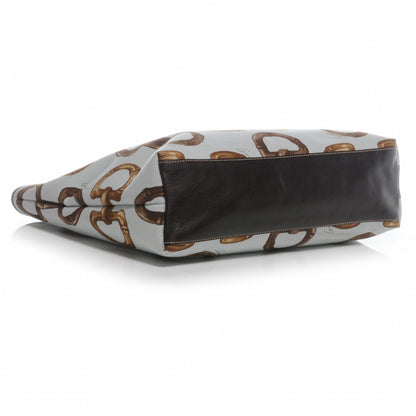 Gucci Canvas Bamboo Horsebit Print Tote Brown 4 of 7