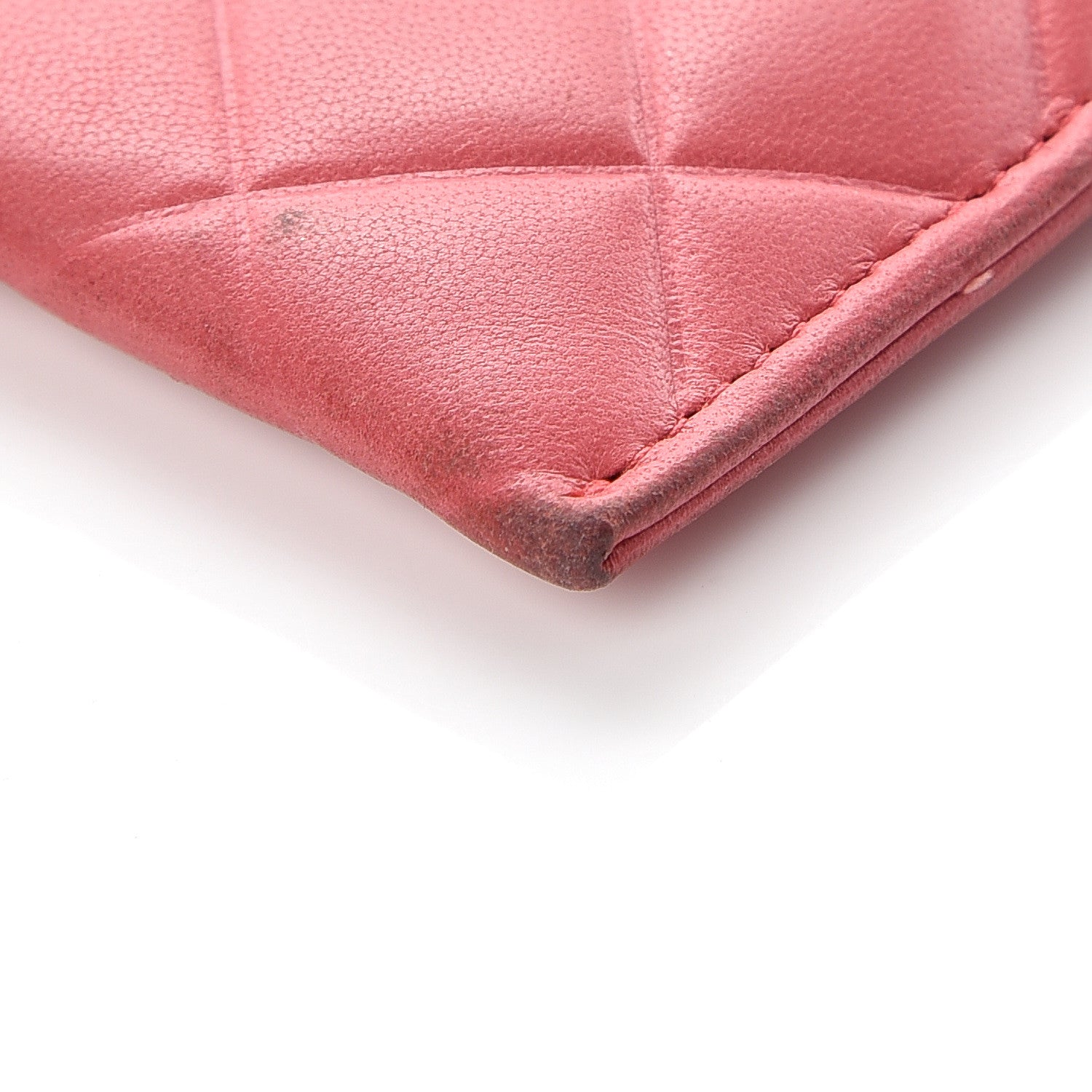 Chanel Lambskin Quilted Diamond CC Card Holder Red 9 of 11