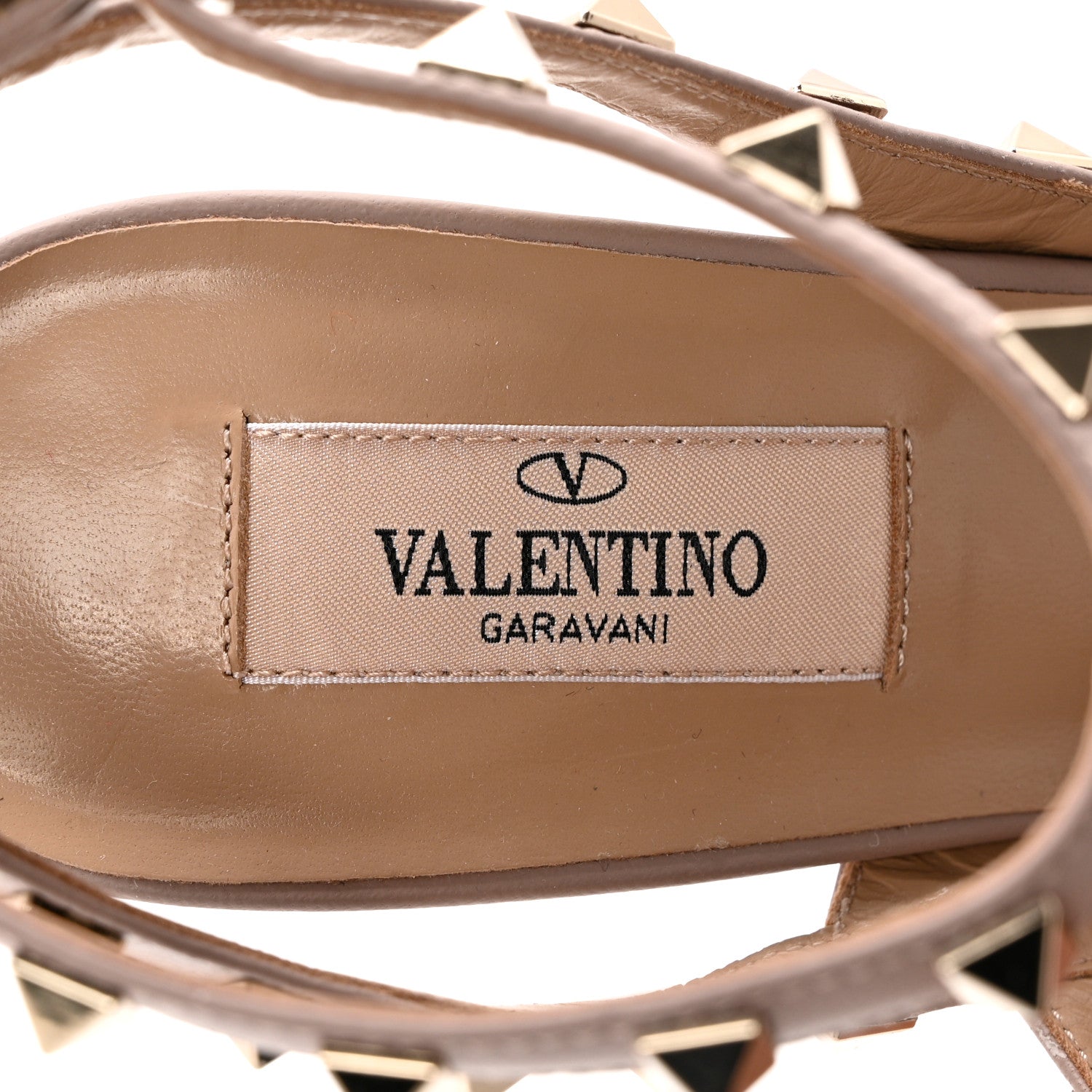 Valentino Garavani Calfskin Nappa Rockstud Ankle Strap 100mm Pumps 39 Poudre 7 of 8