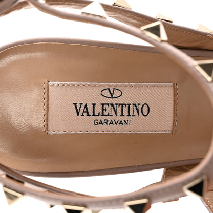 Valentino Garavani Calfskin Nappa Rockstud Ankle Strap 100mm Pumps 39 Poudre 7 of 8