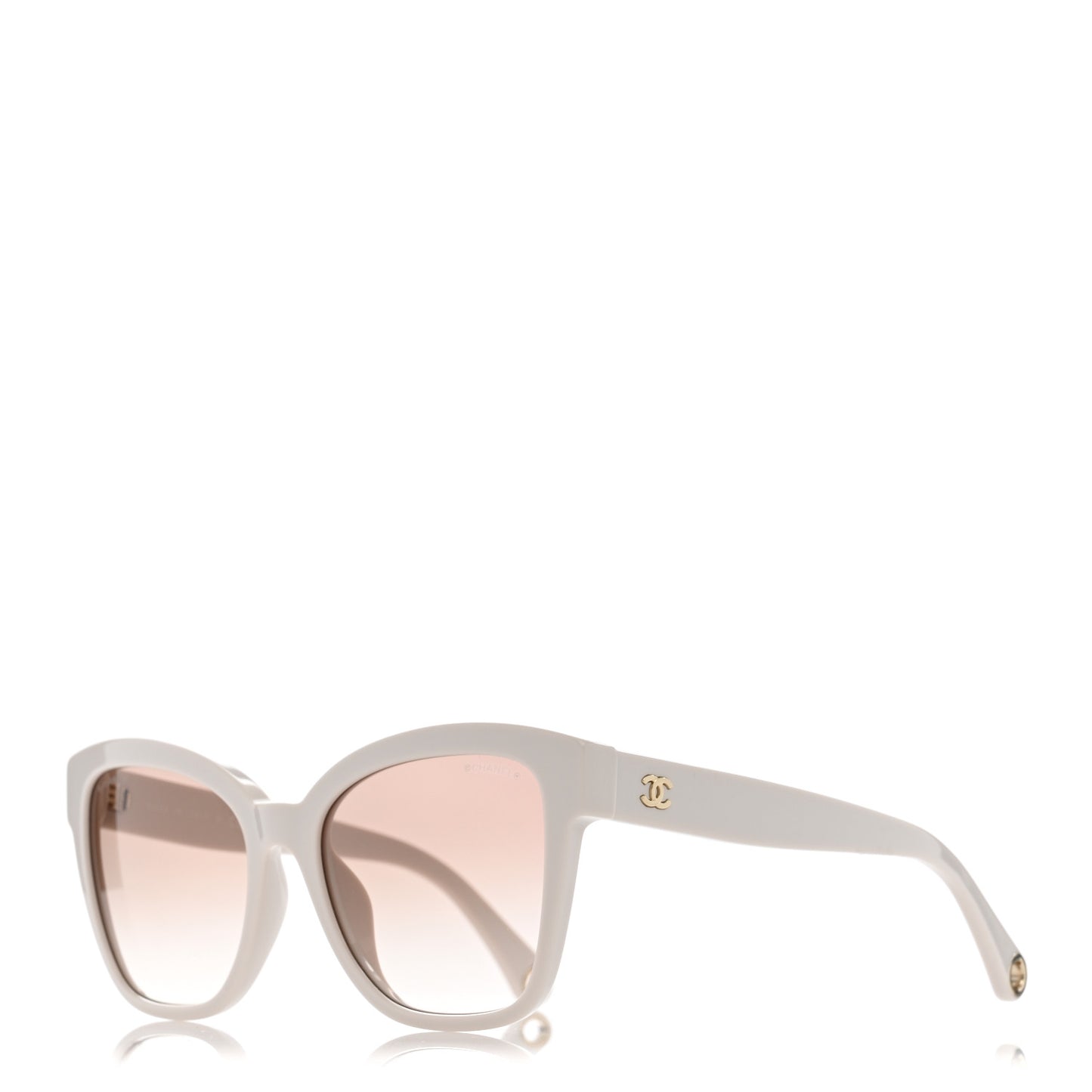 Acetate Chain Square Sunglasses 5487-A White