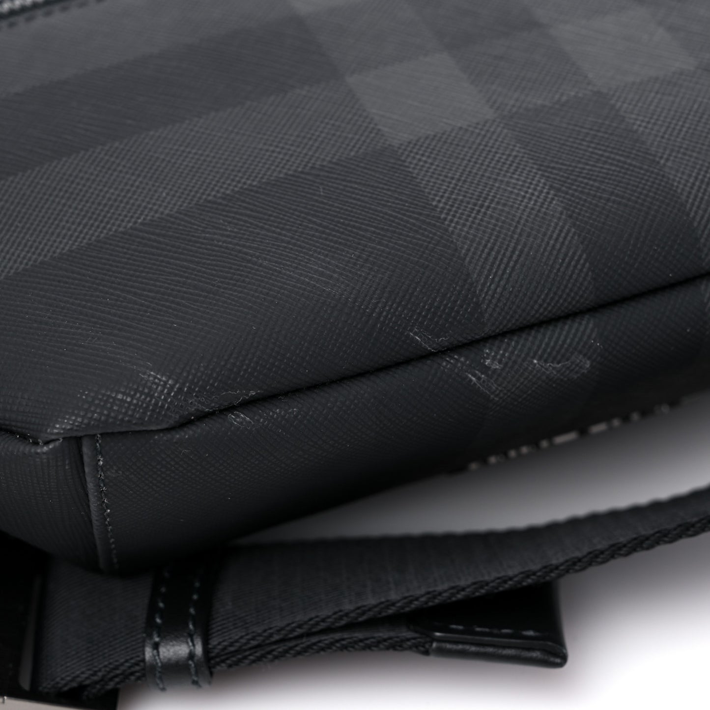 Charcoal Check Calfskin Sonny Bum Bag Charcoal