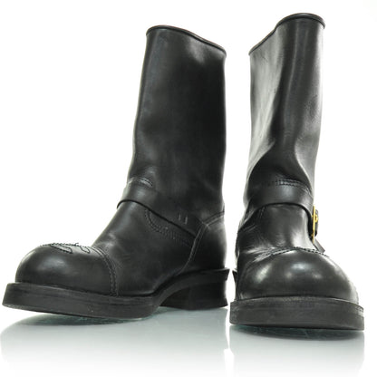 Chanel Leather Motorcycle Boots 40 Black 4 of 5
