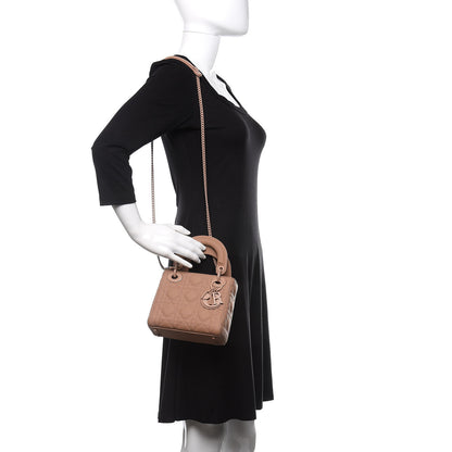 Christian Dior Ultra Matte Calfskin Cannage Mini Lady Dior Light Beige 2 of 10