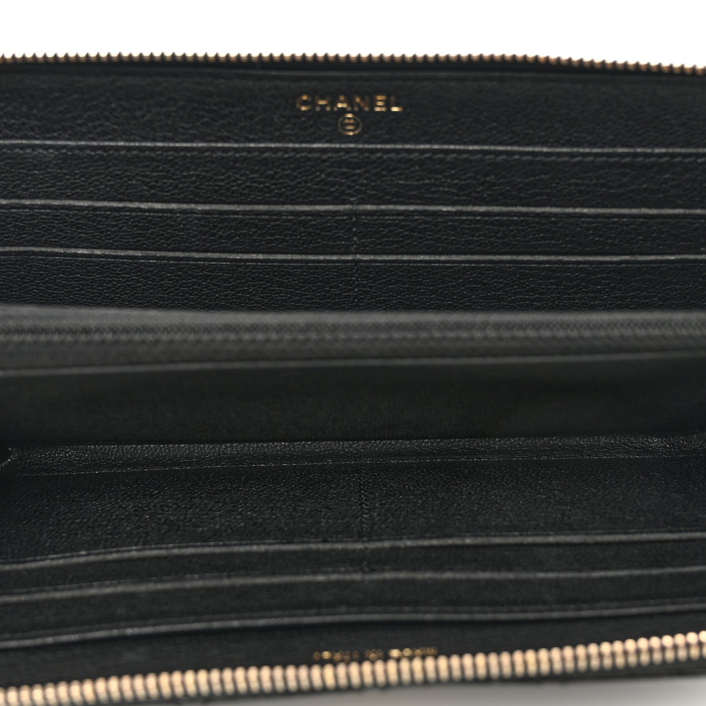 Patent Quilted Small Zip Around Wallet Black