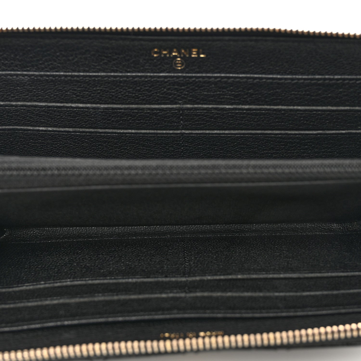 Chanel Patent Quilted Small Zip Around Wallet Black 5 of 10