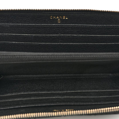 Chanel Patent Quilted Small Zip Around Wallet Black 5 of 10