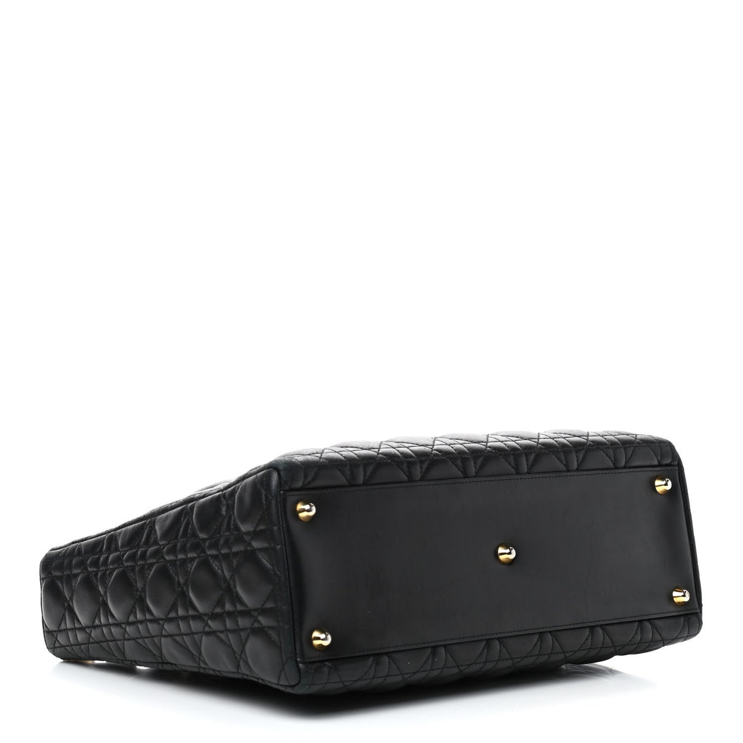 Lambskin Cannage Large Lady Dior Navy Blue