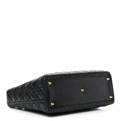 Christian Dior Lambskin Cannage Large Lady Dior Navy Blue 3 of 8