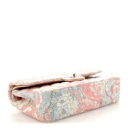 Chanel Tweed Quilted Camellia Medium Double Flap Ivory Multicolor 4 of 11