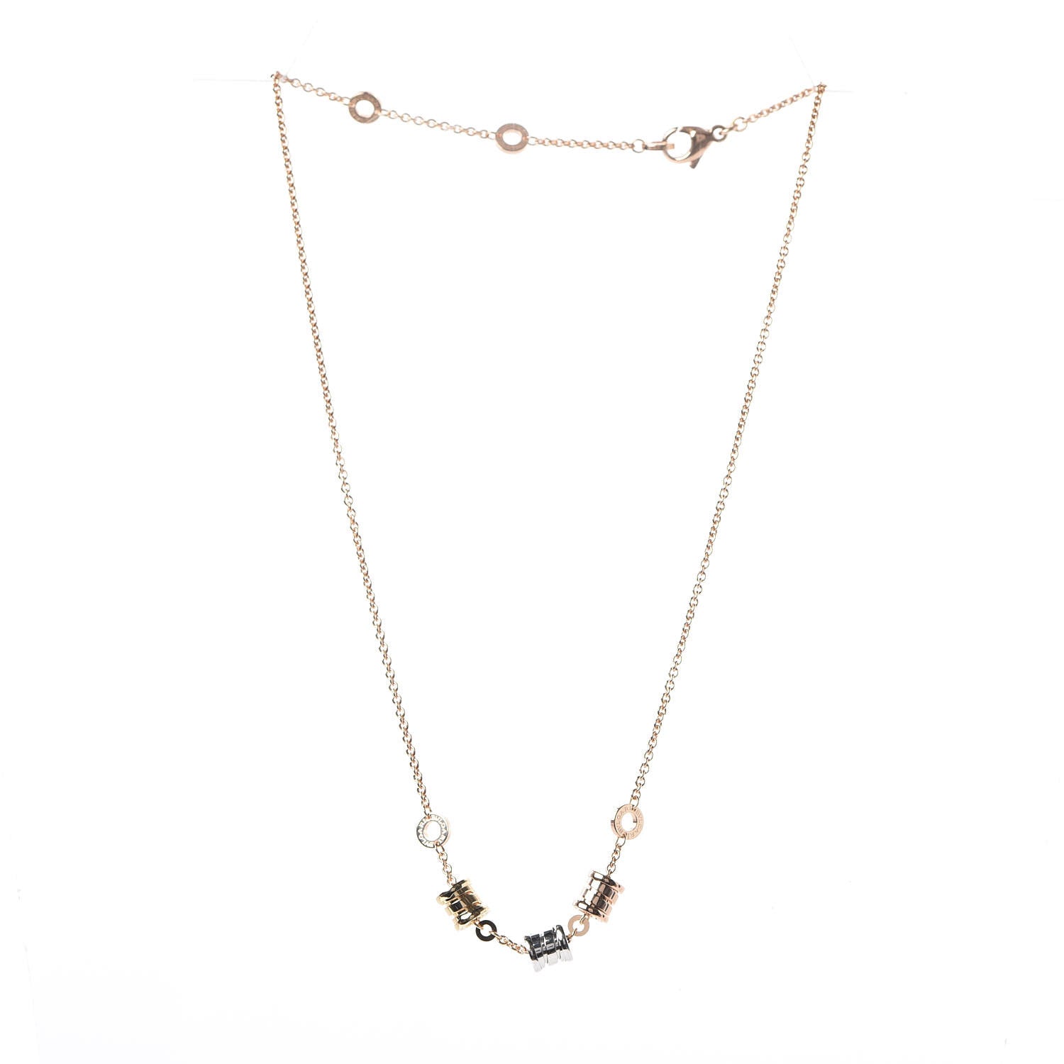 Bulgari 18K Yellow Rose White Gold B.Zero1 Necklace 3 of 6