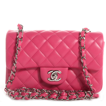 Chanel Lambskin Quilted Mini Flap Dark Pink 1 of 7