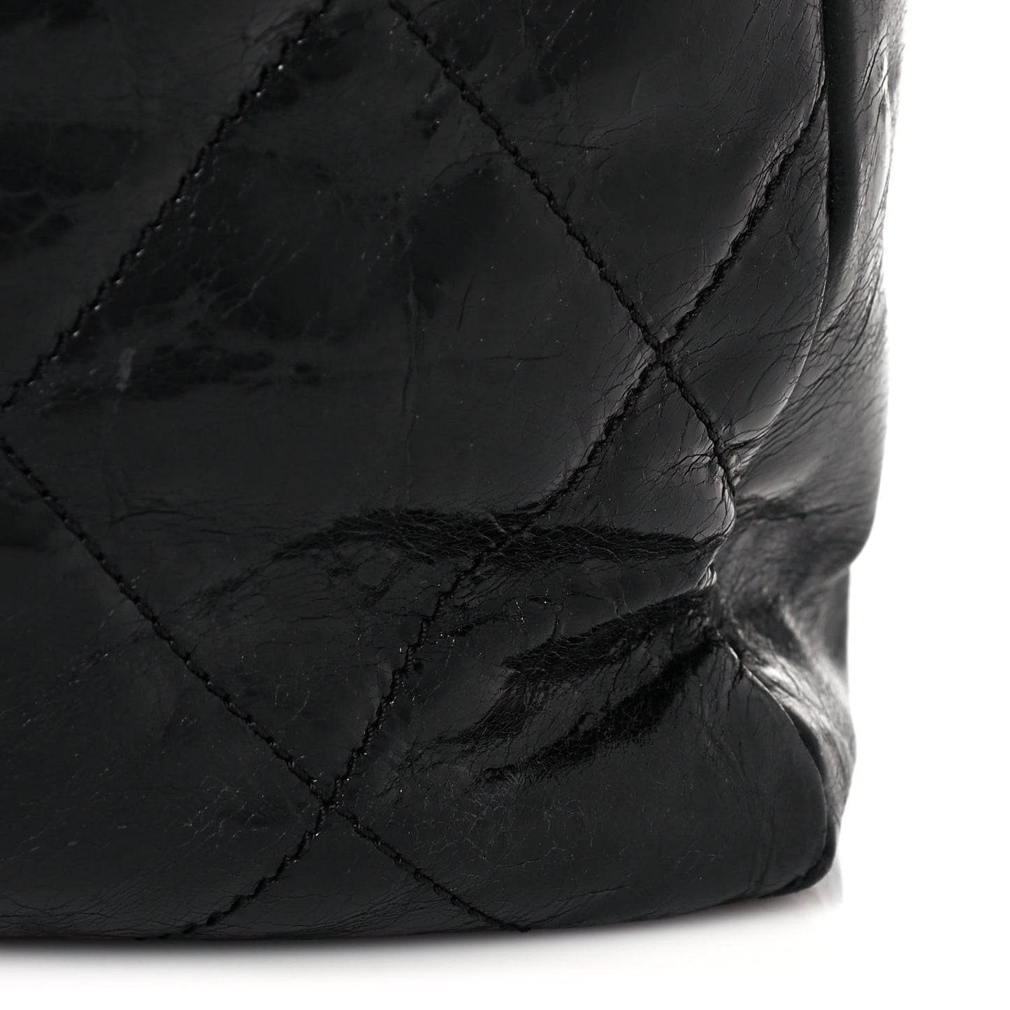 Glazed Calfskin Quilted Tweed Portobello Tote Black Pink