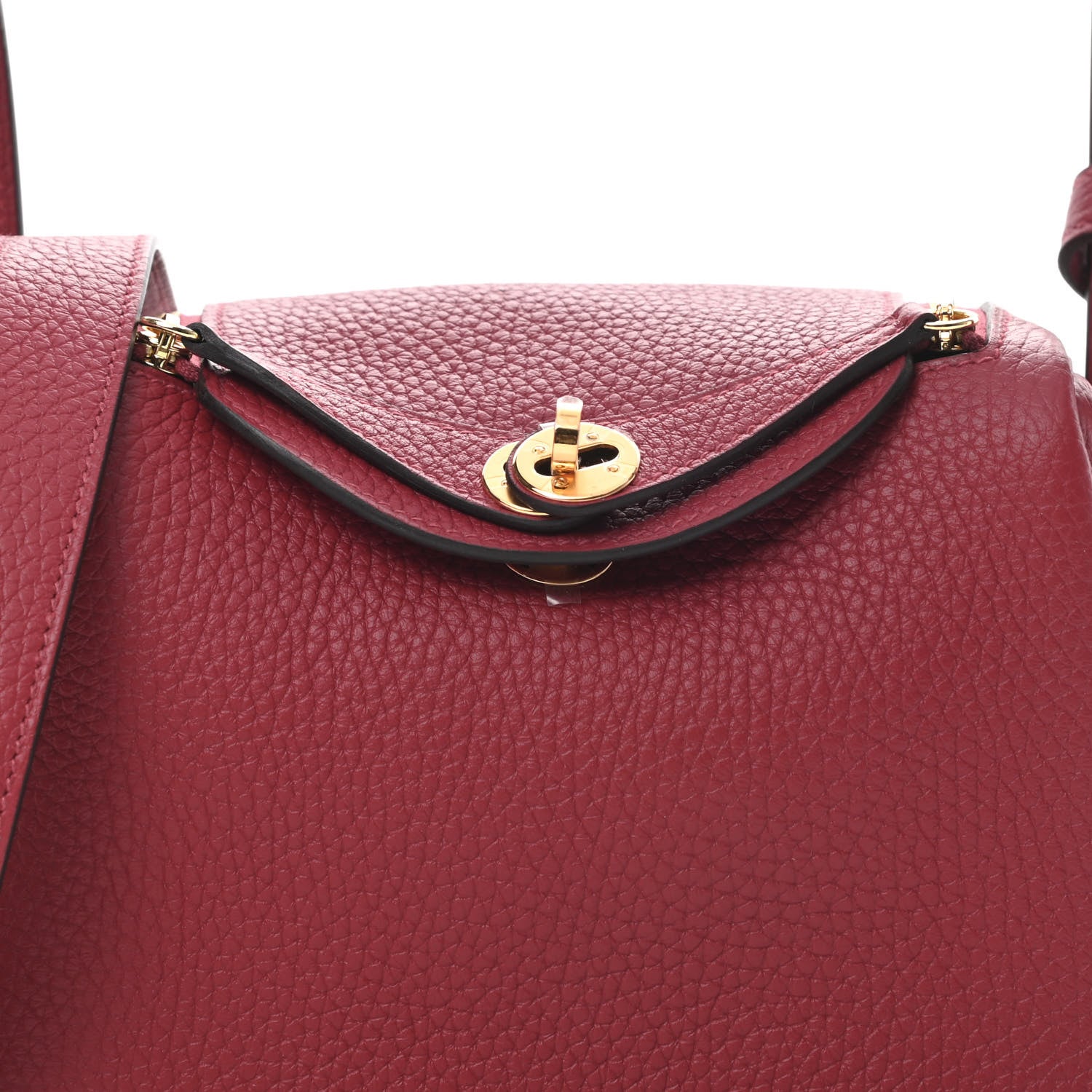 Hermes Taurillon Clemence Mini Lindy 20 Rouge Grenat 8 of 12