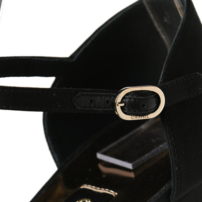 Chanel Mesh Grosgrain Cap Toe CC Flats 37 Black 11 of 12