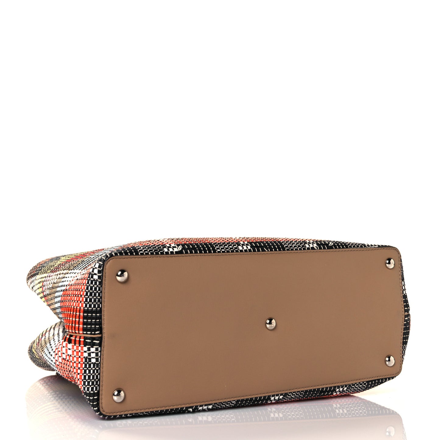 Woven Raffia Vitello Regular 2Jours Tote Multicolor