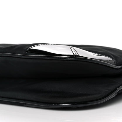 Prada Tessuto Nylon Patent Flat Messenger Bag Black 7 of 7