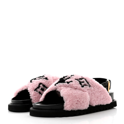 Louis Vuitton Shearling Paseo Flat Comfort Sandal 40 Rose Clair 3 of 8