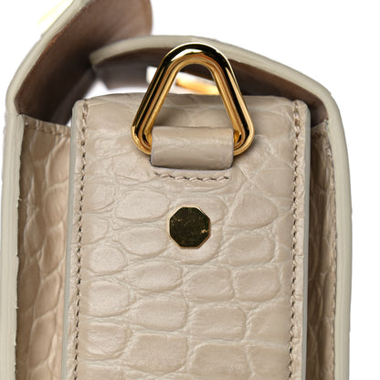 Alexander McQueen Calfskin Crocodile Embossed Box Shoulder Bag 16 Cream 8 of 19