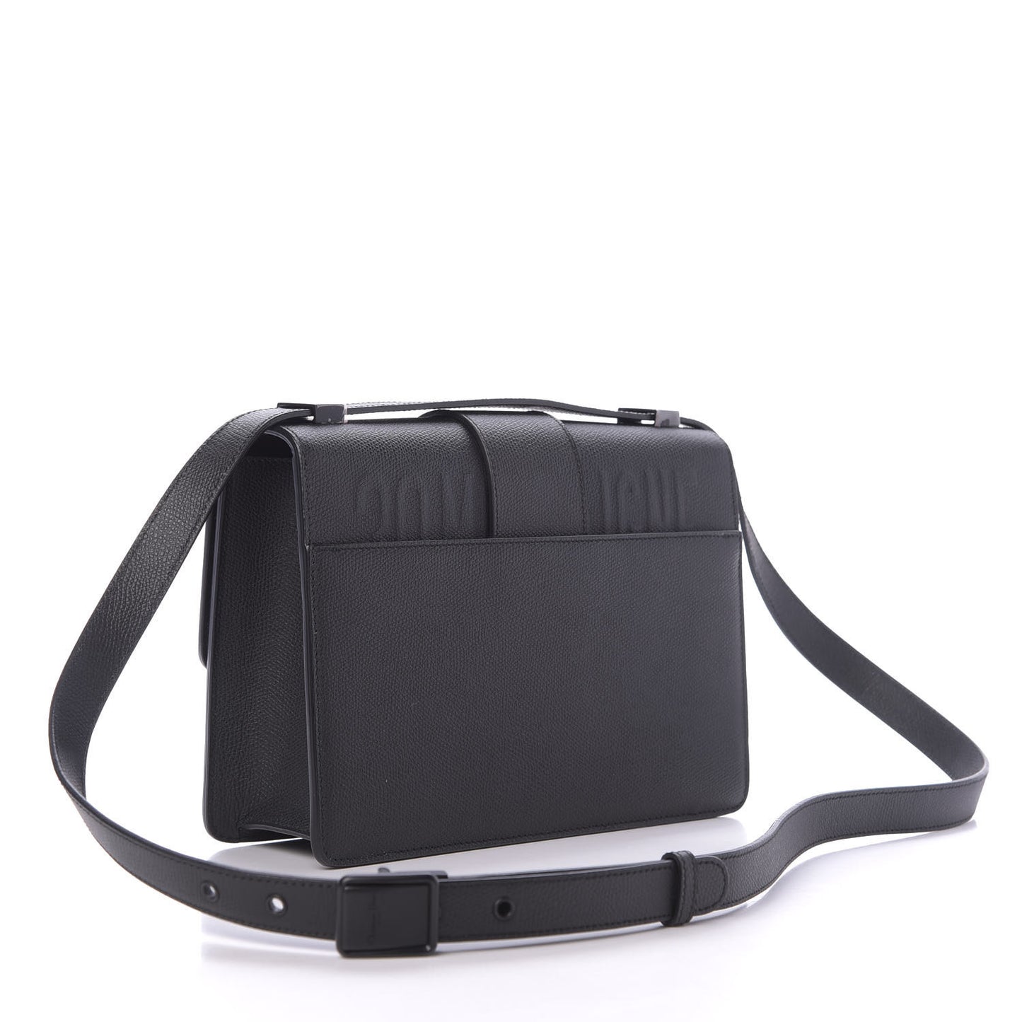 Ultra Matte Grained Calfskin 30 Montaigne Flap Bag Black